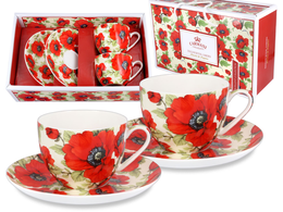 Set 2 cups with saucers - Poppies (Carmani)