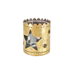 Christmas golden tealight holder - Star (metalwork)