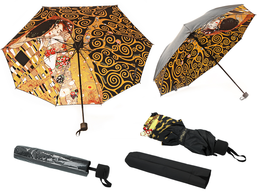 Folding umbrella - G. Klimt, The Kiss + The Tree of Life (design inside, CARMANI)