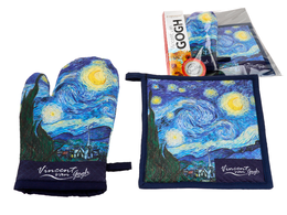 Set of Pot Holder and Oven Mitt - V. van Gogh, Starry night (CARMANI)