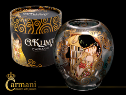 Glass tea light candle holder - G. Klimt, The Kiss (CARMANI)