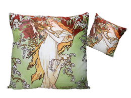 Pillow with filling/zip - A. Mucha, Spring (CARMANI)