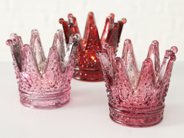 Glass candlestick - Crown (design to choose)