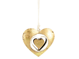 Christmas tree ornament - Gold heart II (metalwork)
