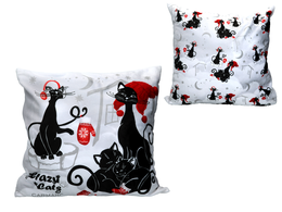 Pillow with filling/zipper - cat family in a festive climate (Carmani)