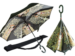 Reverse-opening umbrella - G. Klimt, The Kiss and The Tree of Life (CARMANI)