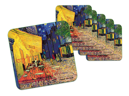 Set of 6 cork pads - V. van Gogh, cafe terrace at night (Carmani)