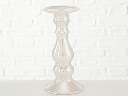 White ceramic candlestick, large
