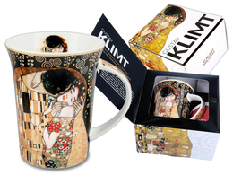 Mug - G. Klimt, The Kiss, black backgound (CARMANI)