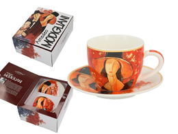 Espresso cup with saucer - A. Modigliani, Woman in a hat (CARMANI)