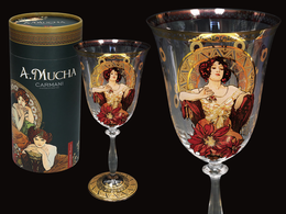 Wine glass - A. Mucha. Gems - Ruby (CARMANI)