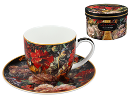 Cup with saucer - Hendrik Reeketers, Baroque flowers (Carmani)
