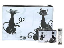 Cosmetic bag - Crazy cats, Rooftop party (CARMANI)