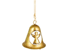 Christmas tree ornament - Gold bell II (metalwork)