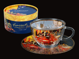 Glass cup + saucer - V. van Gogh, Cafe terrace at night (CARMANI)