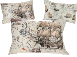 Pillow with filling/zip - Historic travels (CARMANI)
