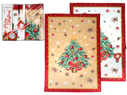 Set 2 kitchen cloths - Christmas, Christmas trees (Carmani)