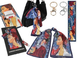 Satin scarf keychain - A. Modigliani, Lunia Czechowska and Amedeo Modigliani (CARMANI)