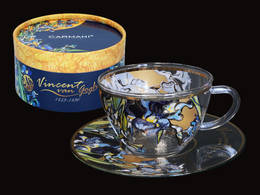 Glass cup + saucer - V. van Gogh, Irises (CARMANI)