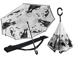 Reverse-opening umbrella - Crazy cats (CARMANI)