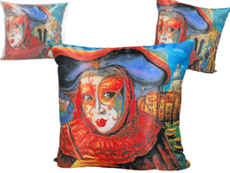 Pillow with filling/zip - Alex Levin, Venetian mask (CARMANI)