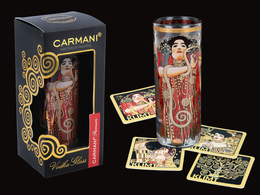 Shot glass - G. Klimt, The Medicine + set of 4 cork pads (CARMANI)