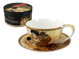 Cup and saucer - G. Klimt, Adele Bloch-Bauer, cream background (CARMANI)