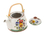Ceramic kettle with brewer - pansies (Carmani)
