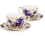 Set 2 cups with saucers - Pansies (Carmani)