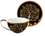 Cup and saucer - G. Klimt, The Tree of Life, black background (CARMANI)