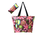 Shoulder bag with zip, foldable - Flowers (mix)