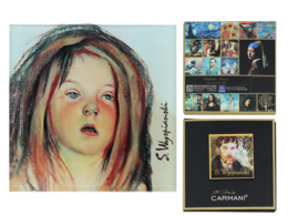 Glass coaster - S. Wyspiański, Helenka's head (CARMANI)