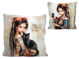 Pillow with filling/zipper - N. Bonilla, Luna's Cat Tales (CARMANI)