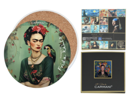 Podkładka ceramiczna, okrągła - Inspirowane malarstwem F. Kahlo (CARMANI)