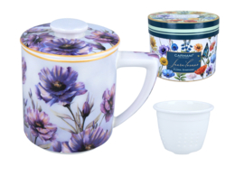 Mug with infuser and lid - L. Lozano, Lady`s Floral Symphony (CARMANI)