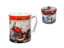 Mug in tin - Motorbike, Chopper (CARMANI)