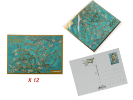 Set of 12 postcards - V. van Gogh, Blossoming Almond Tree (CARMANI)