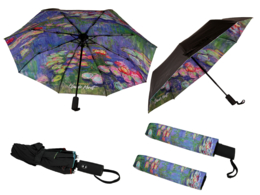 Automatic umbrella, foldable - C. Monet, Woman with an Umbrella (decoration on top) (CARMANI)