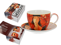 Cup with saucer - A. Modigliani, Woman in a hat (CARMANI)