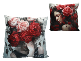 Pillow with filling/zipper - L. Lozano, Lady`s Floral Symphony (Carmani)