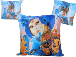 Pillow with filling/zip - Alex Levin, Venetian mask (CARMANI)