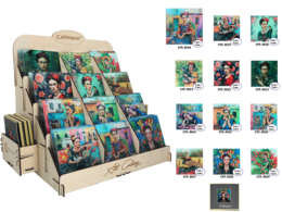 Juego de 60 posavasos de cristal en expositor - F. Kahlo (CARMANI)