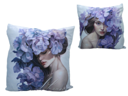 Pillow with filling/zipper - L. Lozano, Lady`s Floral Symphony (Carmani)