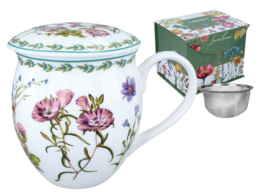 Barrel mug with lid - Wildflowers (CARMANI)
