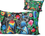 Pillow with filling/zipper (large) - Folk-style cats (black background) (CARMANI)