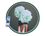 Round table pad - flowers on the head, green (CARMANI)