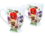 Set of 2 heart-shaped cups - L. Lozano, Pansies (CARMANI)
