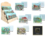 Set of 36 glass coasters in a display - Countryside (CARMANI)