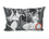 Pillow with filling/zipper (large) - Cat world, Rooftop party (black background) (CARMANI)